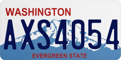 WA license plate AXS4054
