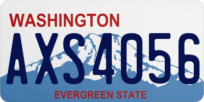 WA license plate AXS4056
