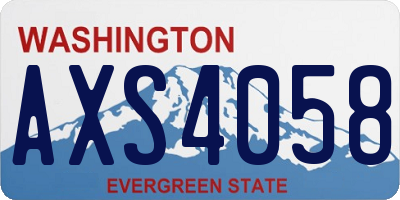 WA license plate AXS4058