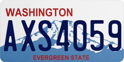 WA license plate AXS4059