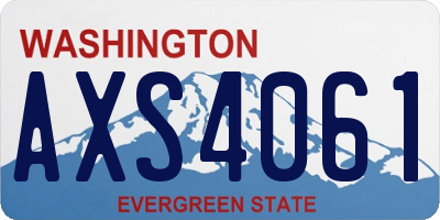 WA license plate AXS4061