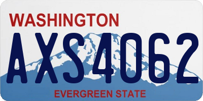 WA license plate AXS4062