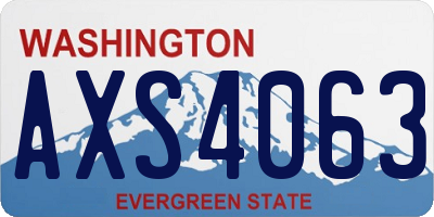 WA license plate AXS4063