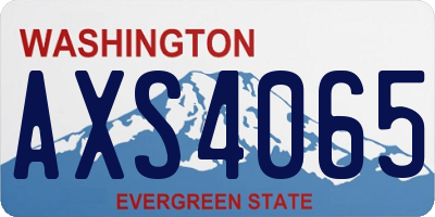 WA license plate AXS4065