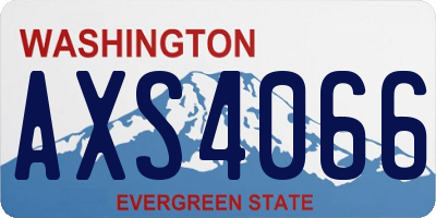 WA license plate AXS4066