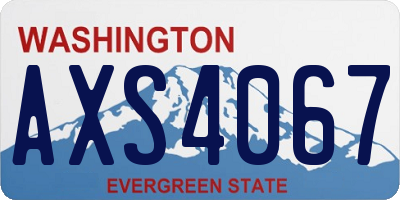 WA license plate AXS4067