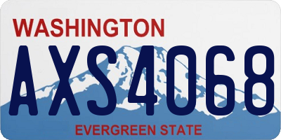 WA license plate AXS4068