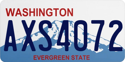 WA license plate AXS4072