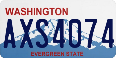 WA license plate AXS4074