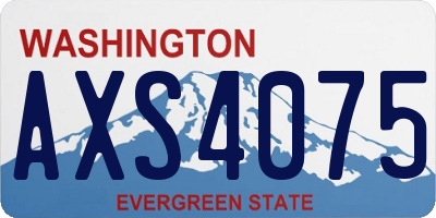 WA license plate AXS4075