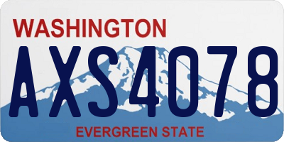 WA license plate AXS4078