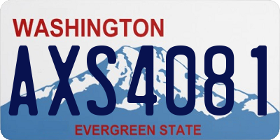 WA license plate AXS4081
