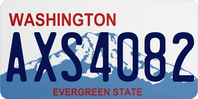WA license plate AXS4082