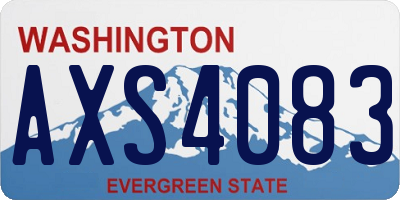 WA license plate AXS4083