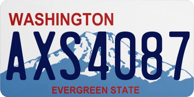WA license plate AXS4087