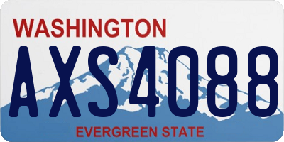 WA license plate AXS4088