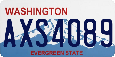 WA license plate AXS4089