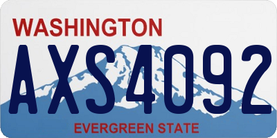 WA license plate AXS4092