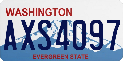 WA license plate AXS4097
