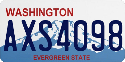 WA license plate AXS4098