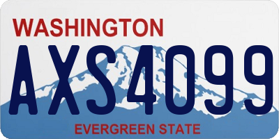 WA license plate AXS4099