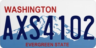 WA license plate AXS4102