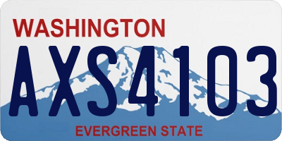 WA license plate AXS4103