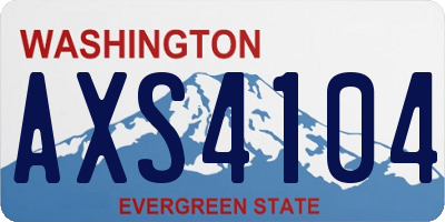 WA license plate AXS4104