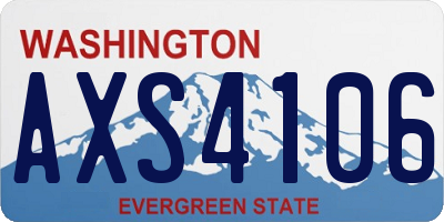 WA license plate AXS4106
