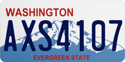 WA license plate AXS4107