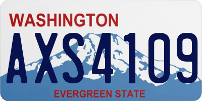 WA license plate AXS4109