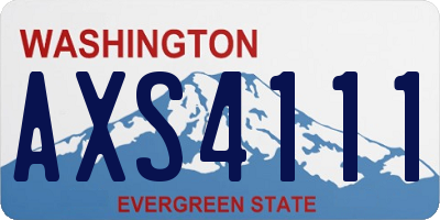 WA license plate AXS4111