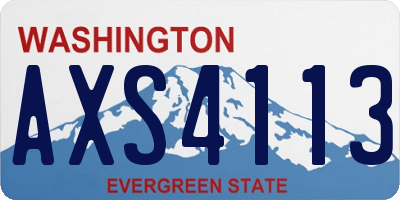 WA license plate AXS4113