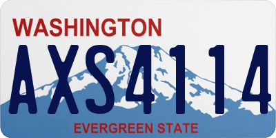 WA license plate AXS4114
