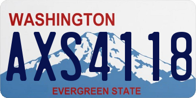 WA license plate AXS4118