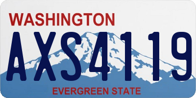 WA license plate AXS4119
