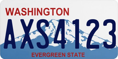 WA license plate AXS4123