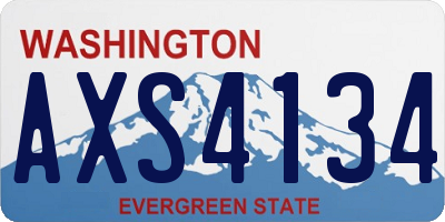 WA license plate AXS4134