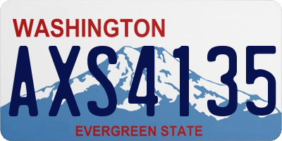 WA license plate AXS4135
