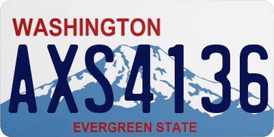 WA license plate AXS4136