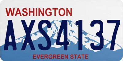 WA license plate AXS4137