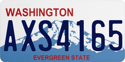 WA license plate AXS4165