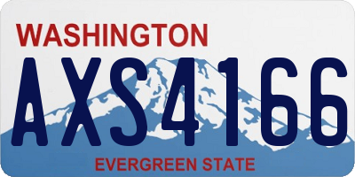 WA license plate AXS4166
