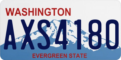 WA license plate AXS4180