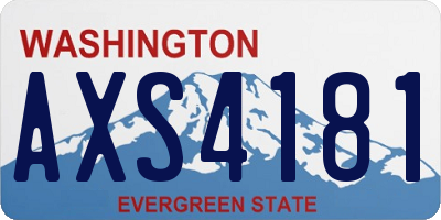 WA license plate AXS4181