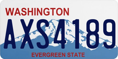 WA license plate AXS4189