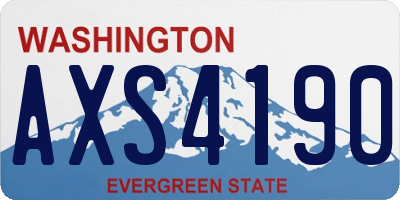 WA license plate AXS4190