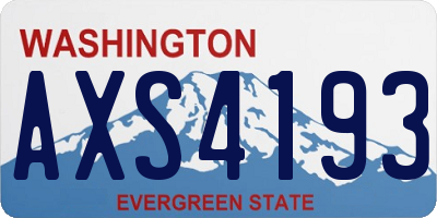 WA license plate AXS4193