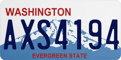 WA license plate AXS4194