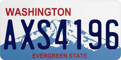 WA license plate AXS4196